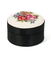 Black Round Petit Point Bouquet Box