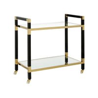 Chelsea House Acrylic Bar Cart - Black/Brass