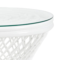 Chelsea House Rattan Side Table - White