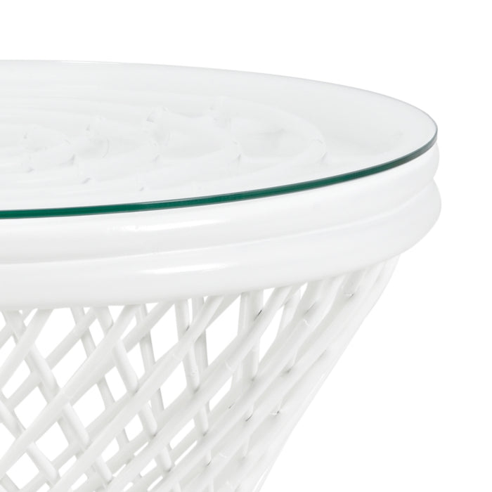 Chelsea House Rattan Side Table - White
