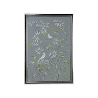 Chelsea House Buckhead Panel in Silver- Cockatoo: MADE TO ORDER