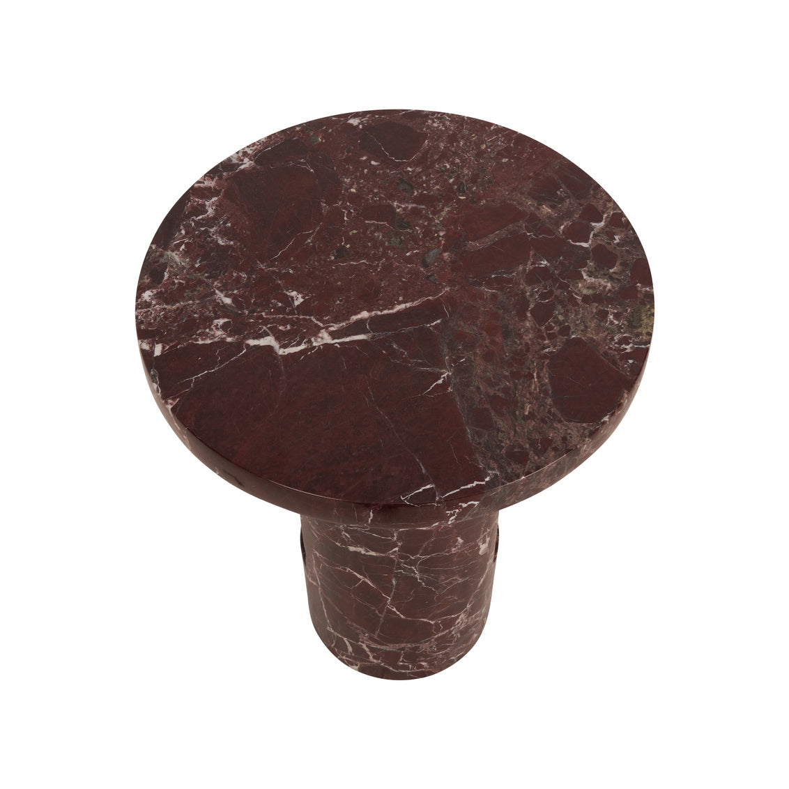 Chelsea House George Marble Side Table - Garnet