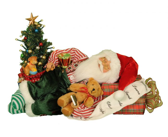 Karen Didion Lighted Napping Santa