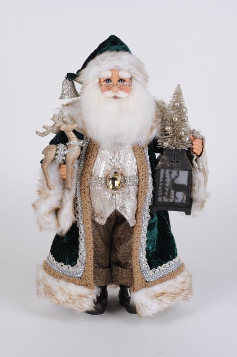 Karen Didion Lighted Woodland Emerald Santa