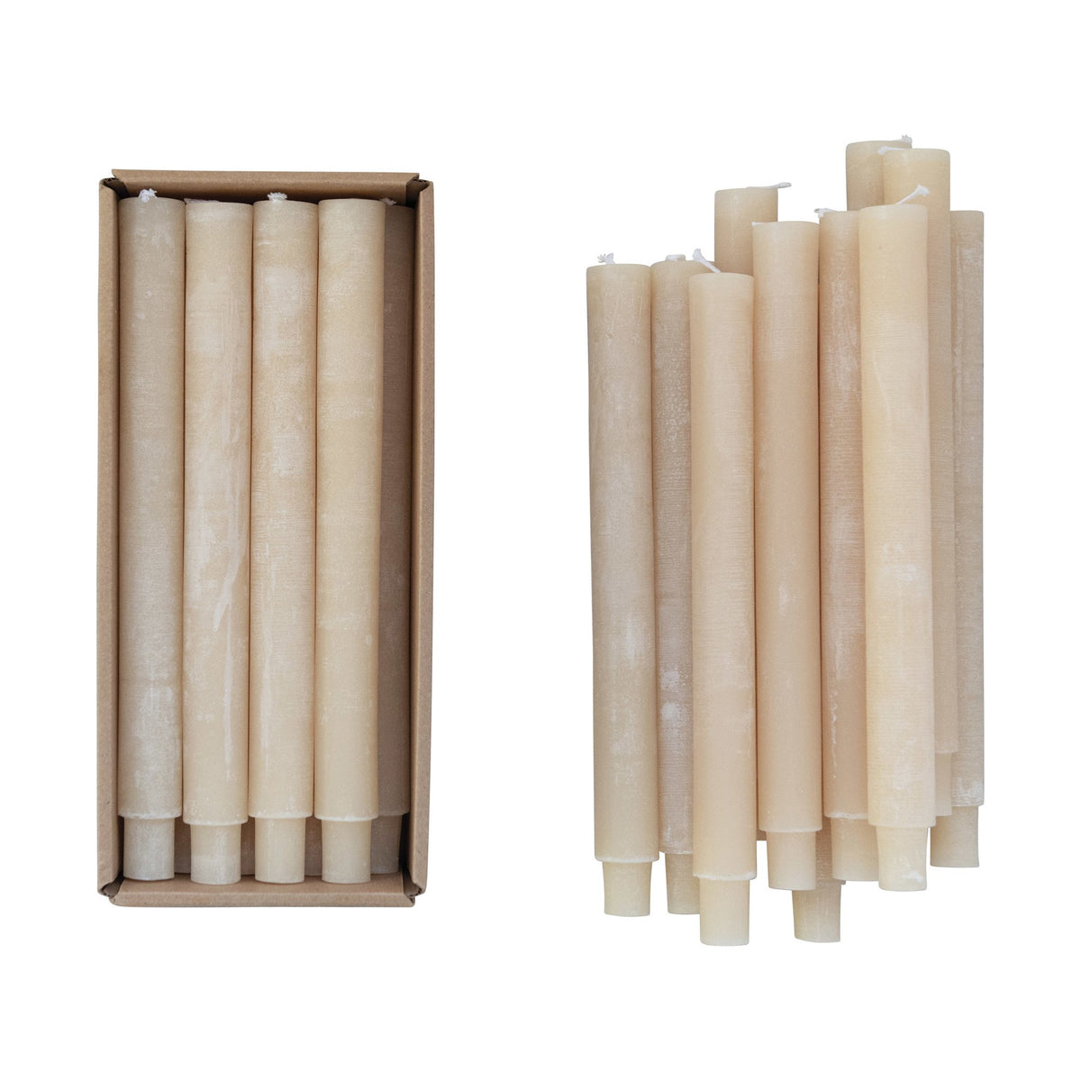 Design Shop Unscented Taper Candles, Powder Finish, Set of 12