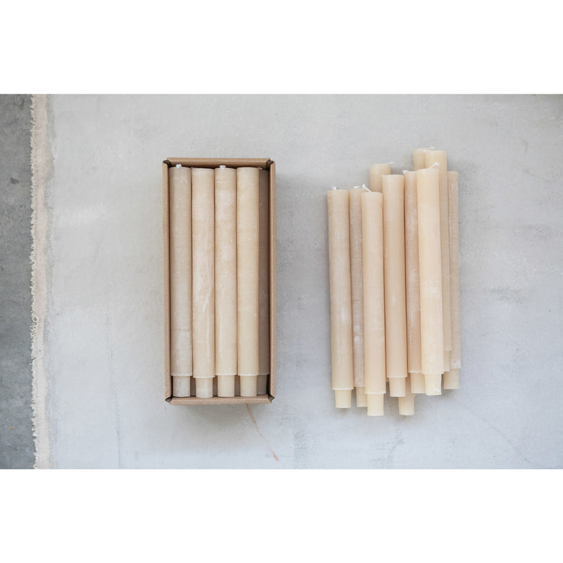 Design Shop Unscented Taper Candles, Powder Finish, Set of 12