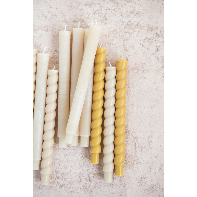 Design Shop Unscented Twisted Taper Candles in Box, Set of 2