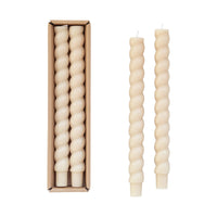 Design Shop Unscented Twisted Taper Candles in Box, Set of 2