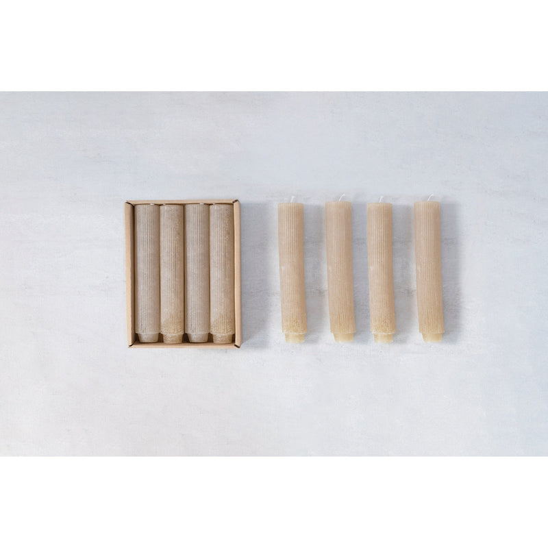 Design Shop Unscented Pleated Taper Candles in Box, Set of 12