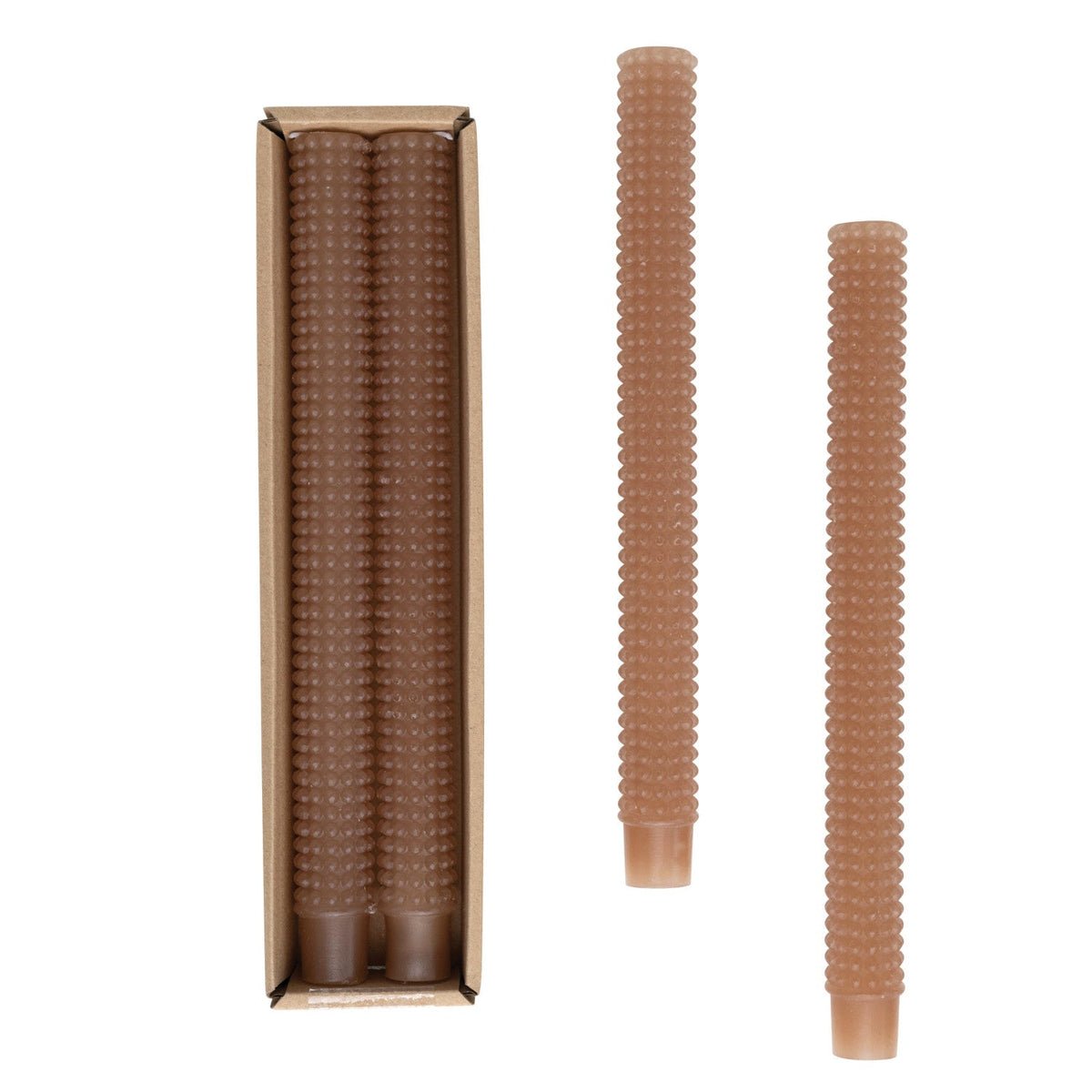Design Shop Unscented Hobnail Taper Candles in Box, Set of 2
