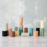 Design Shop Unscented Hobnail Pillar Candle, Mint Color (Approximate Burn Time 50 Hours)
