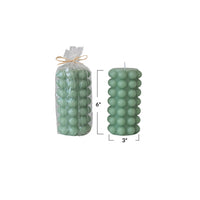 Design Shop Unscented Hobnail Pillar Candle, Mint Color (Approximate Burn Time 50 Hours)