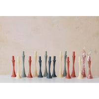Design Shop Unscented Taper in Taper Holder Shaped Candle, Cream Color