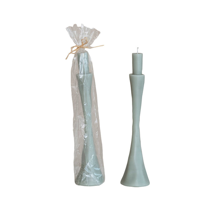 Design Shop Unscented Taper in Taper Holder Shaped Candle, Grey