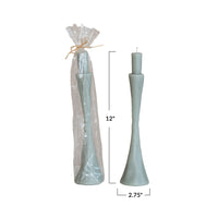 Design Shop Unscented Taper in Taper Holder Shaped Candle, Grey