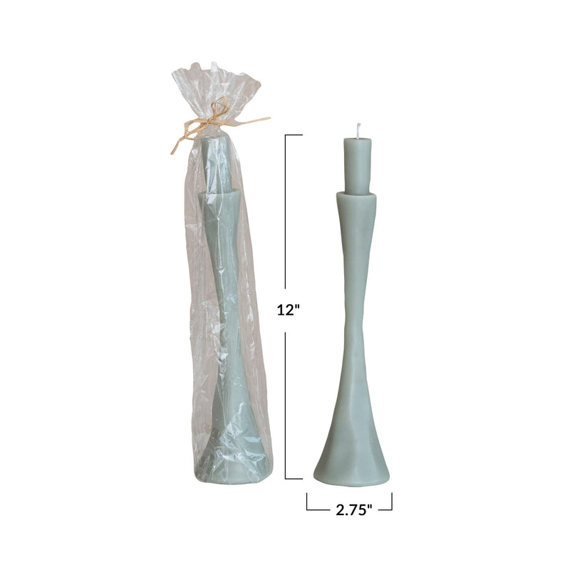 Design Shop Unscented Taper in Taper Holder Shaped Candle, Grey