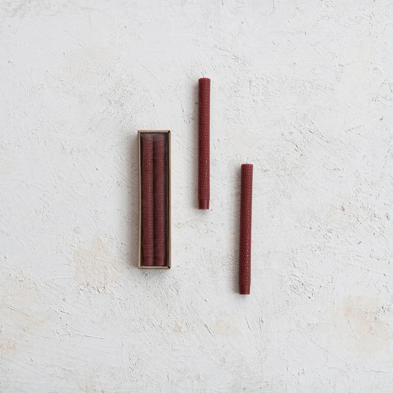 Design Shop Unscented Animal Print Pattern Taper Candles in Box, Set of 2