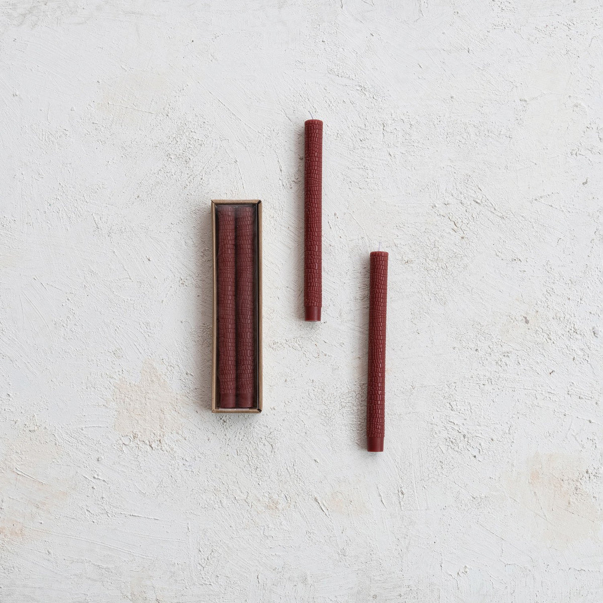 Design Shop Unscented Animal Print Pattern Taper Candles in Box, Set of 2