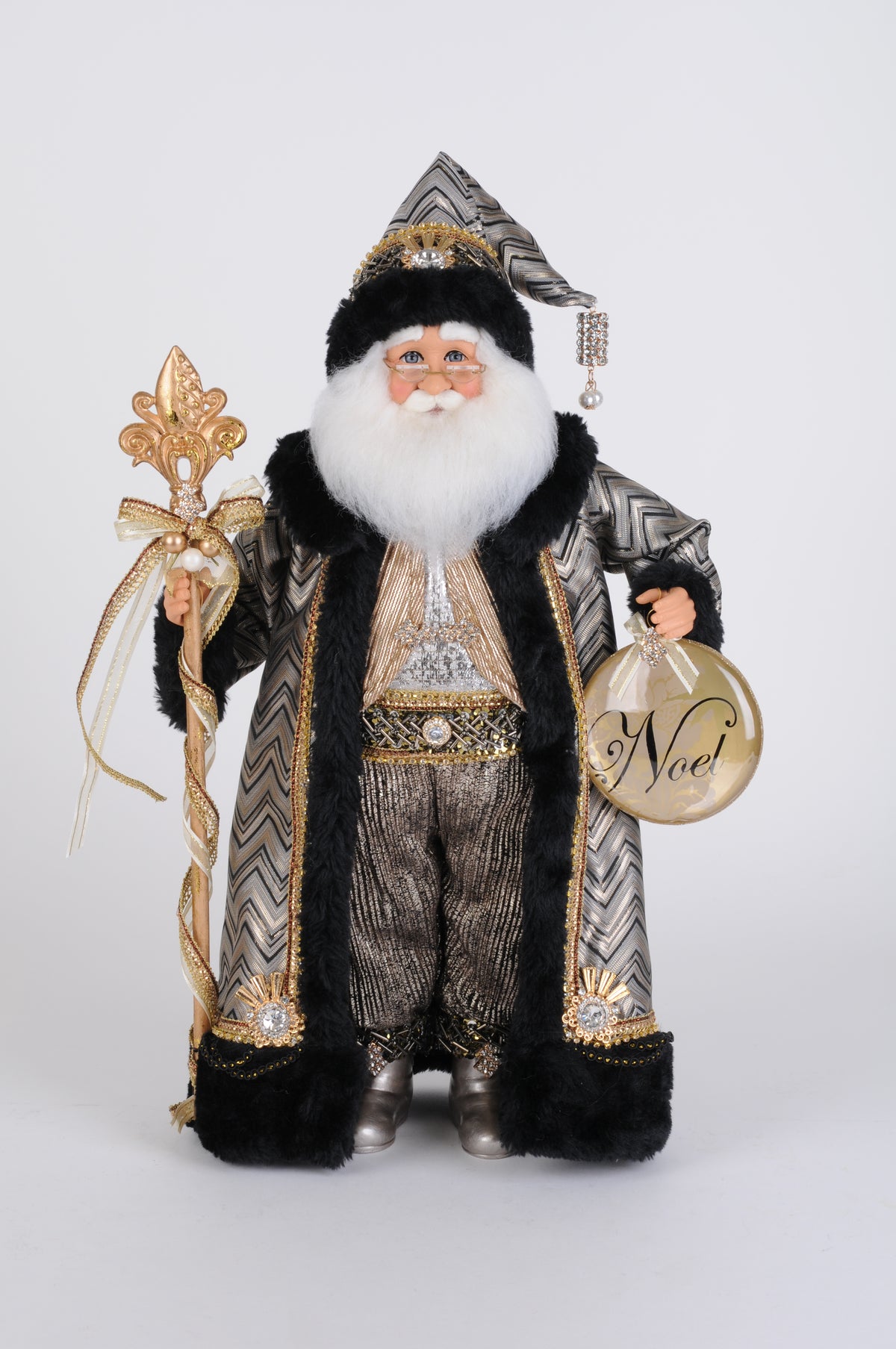 Karen Didion Silver and Gold Santa
