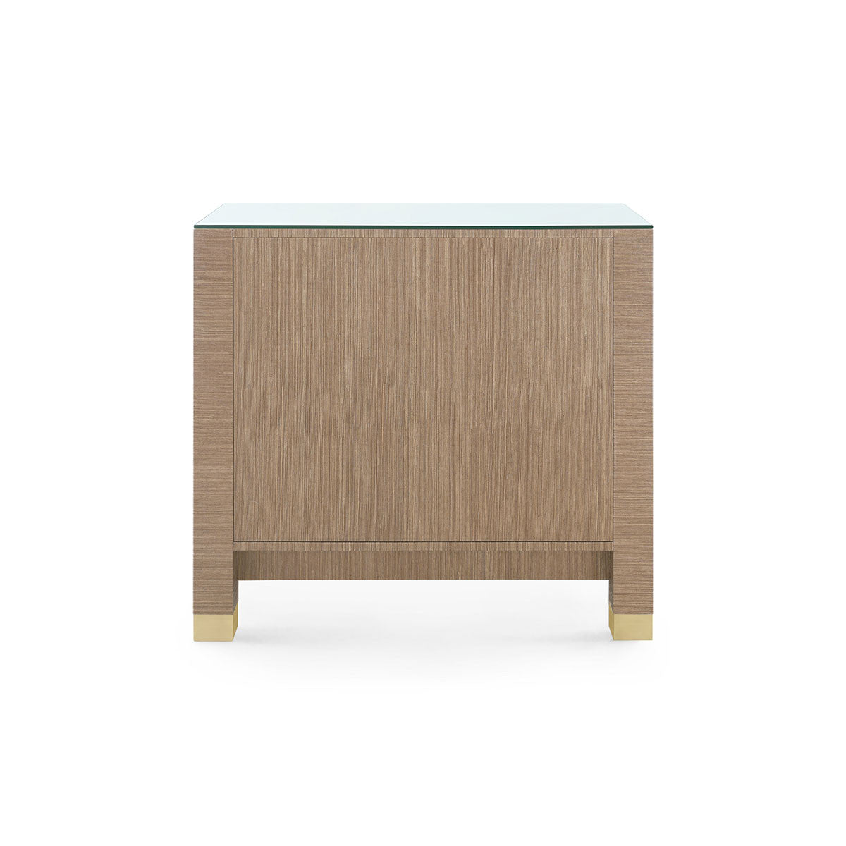 Villa & House Camden 3-Drawer Side Table with Glass Top, Flax Brown