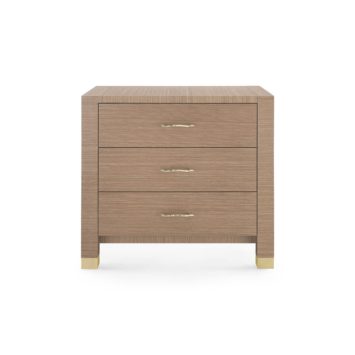 Villa & House Camden 3-Drawer Side Table, Flax Brown