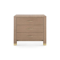 Villa & House Camden 3-Drawer Side Table, Flax Brown