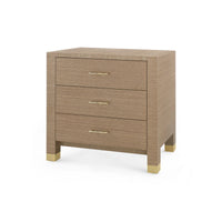 Villa & House Camden 3-Drawer Side Table, Flax Brown
