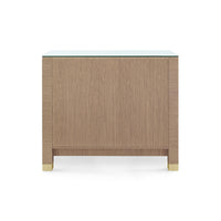 Villa & House Camden Large 4-Drawer with Glass Top, Flax Brown