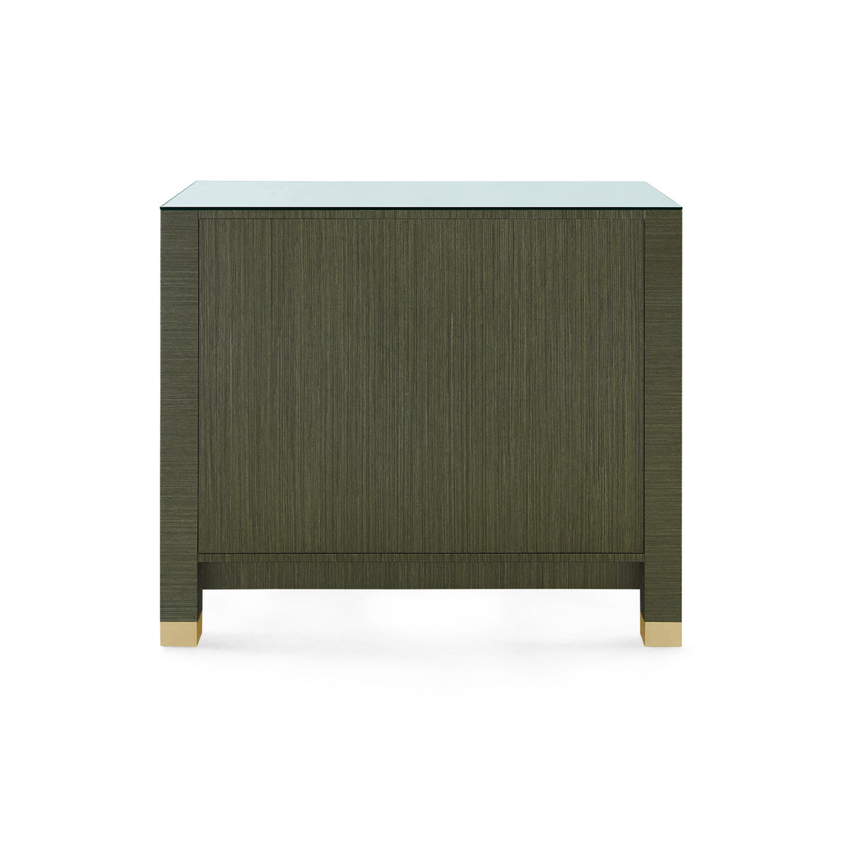 Villa & House Camden Large 4-Drawer with Glass Top, Deep Olive