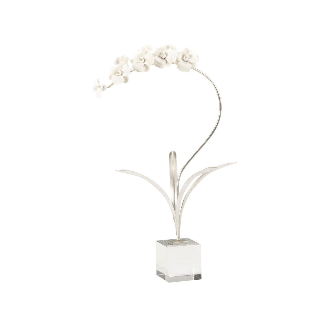 Chelsea House Orchid On Stand - Silver (Med)