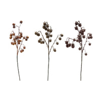 Design Shop 37-1/2"H Faux Rose Hip Stem, Distressed Finish, Set of 3