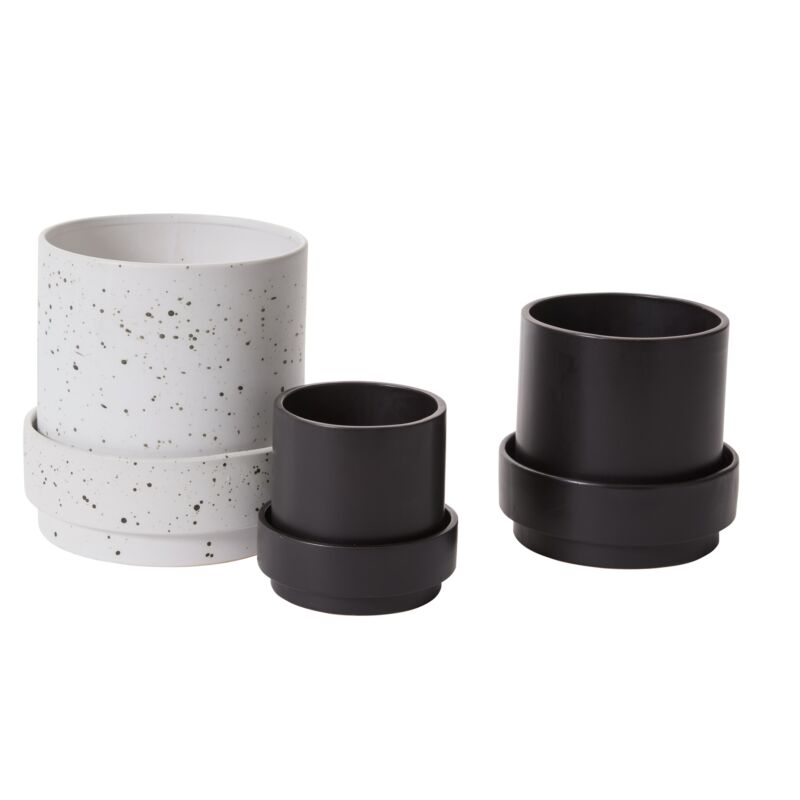 Design Shop Claxton Pot with Saucer 6.25"x 6", Set of 2