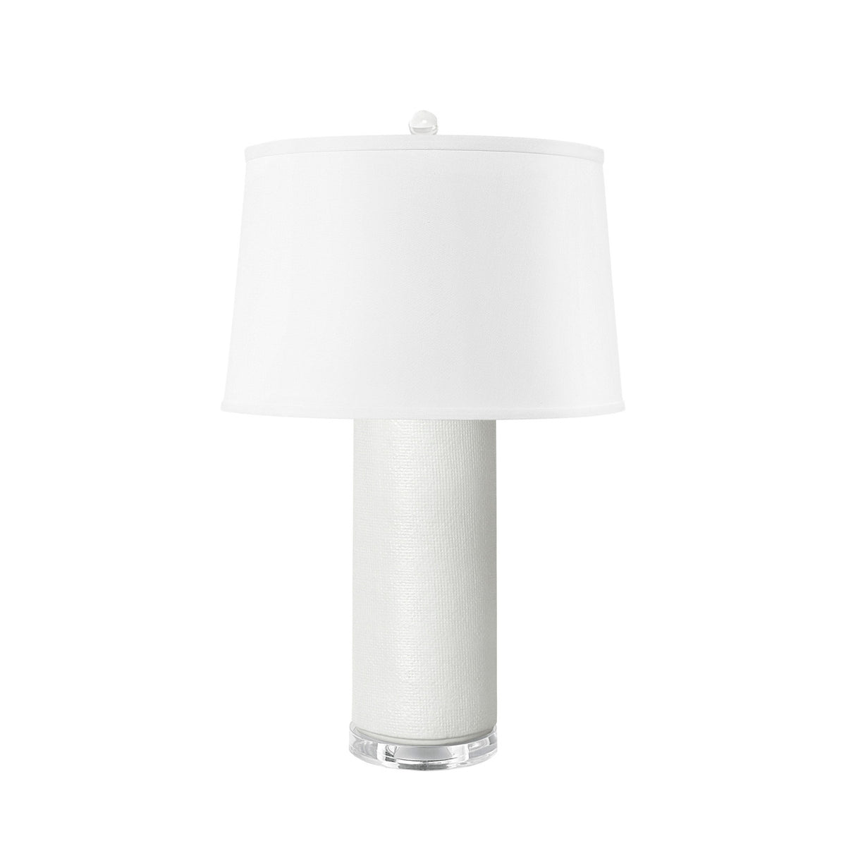 Villa & House Cleo Lamp with Shade 17-inch White Linen, with Nickel, Off White Linen
