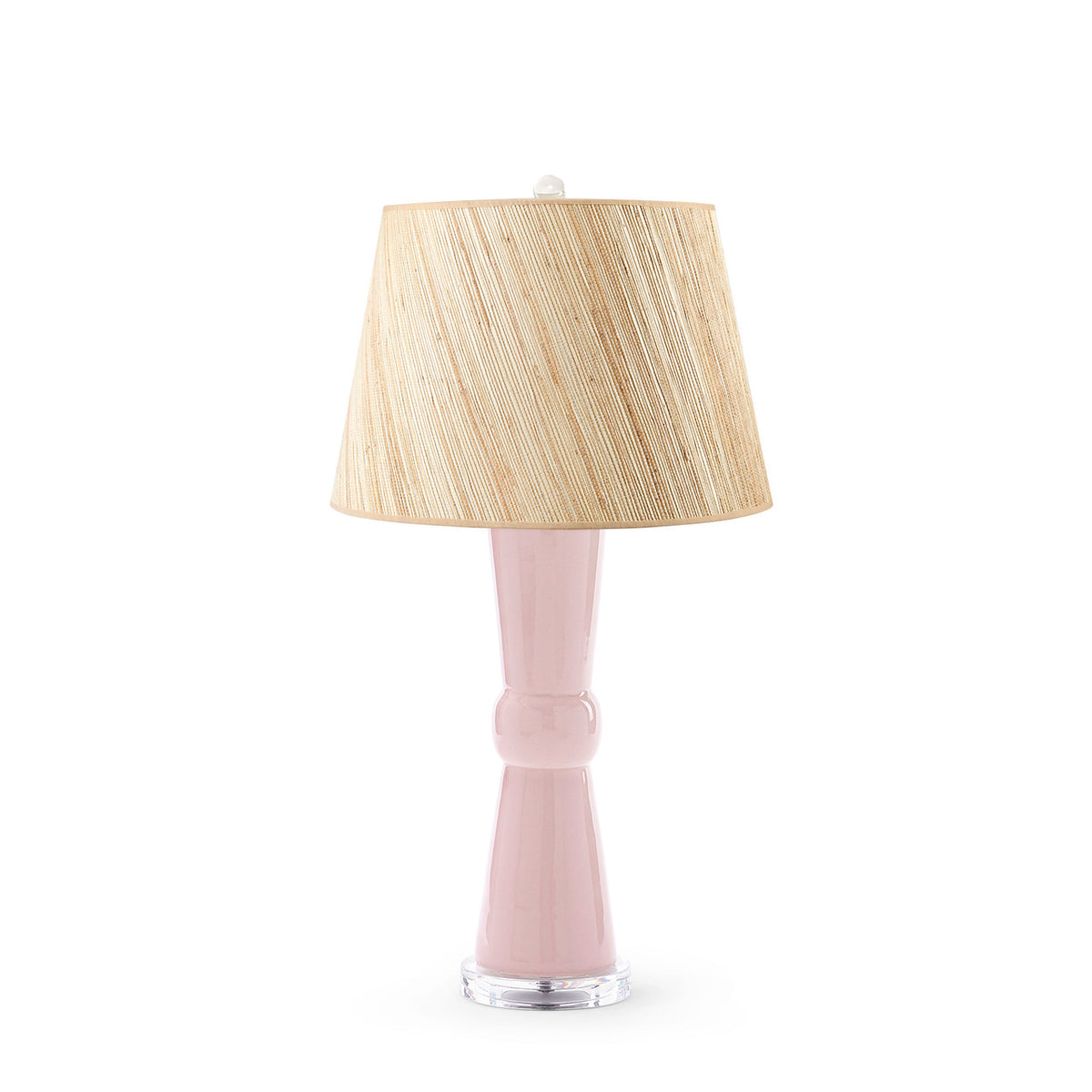 Villa & House Clarissa Lamp with Shade 16-inch Papyrus, with Nickel, Pink