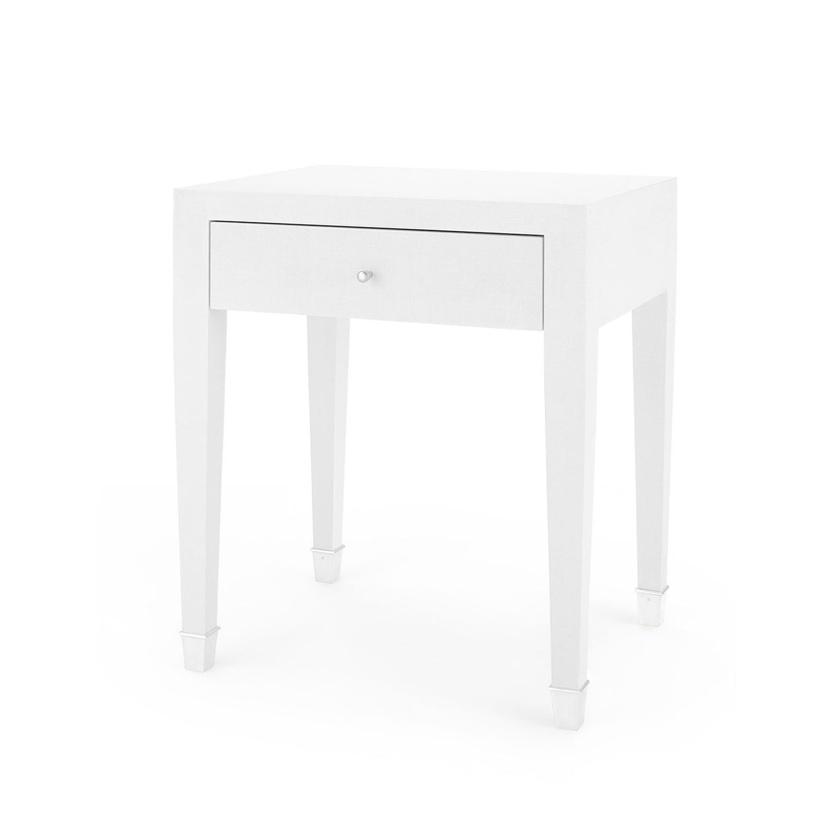 Villa & House Claudette 1-Drawer Side Table with Glass Top, Cream