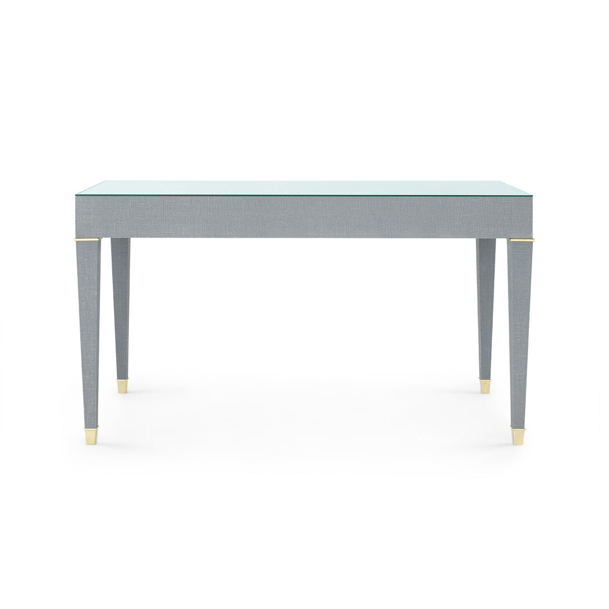 Villa & House Claudette Desk with Glass Top, Washed Winter Gray
