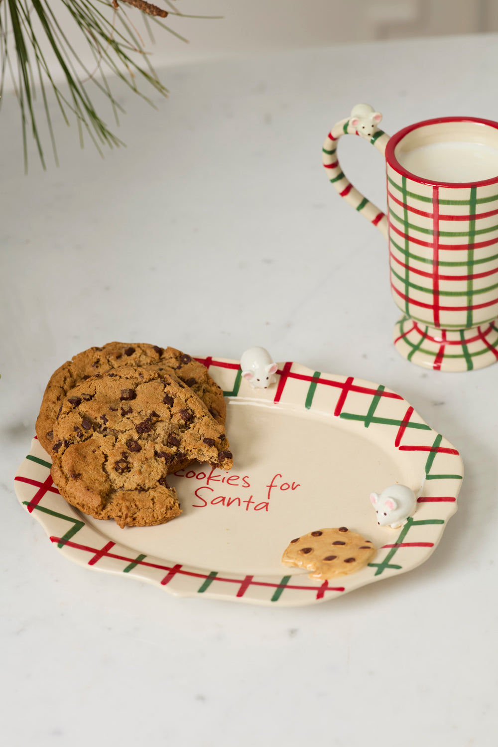 Design Shop Cookies for Santa Platter 10"x 8.25"x 1.5", Set of 2