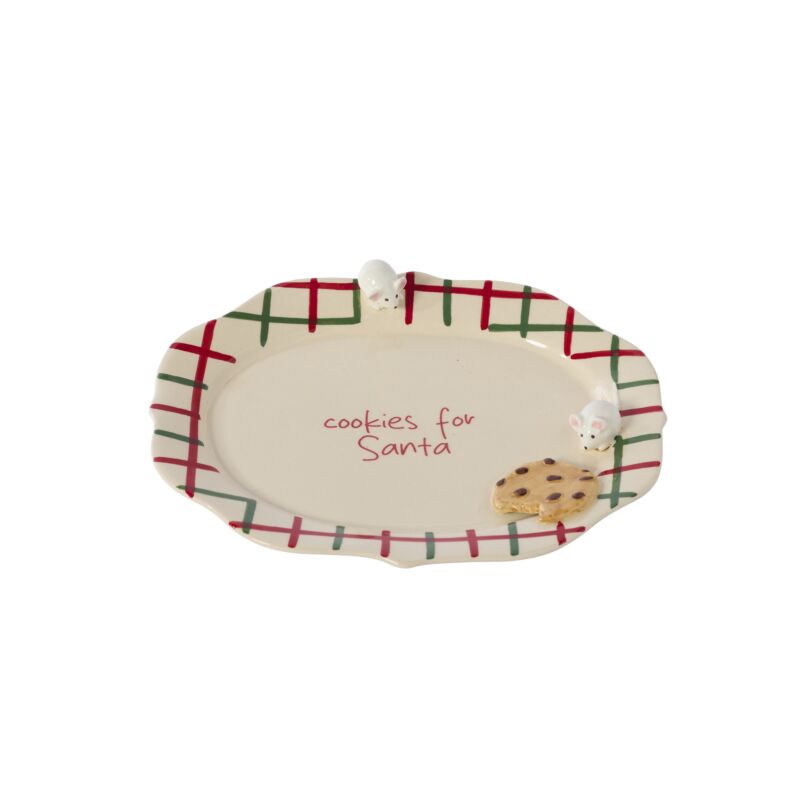 Design Shop Cookies for Santa Platter 10"x 8.25"x 1.5", Set of 2
