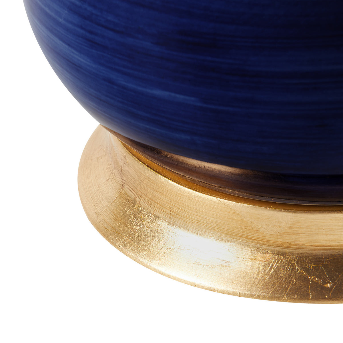 Villa & House Carolyn Lamp with Shade 17-inch White Linen, with Gold, Royal Blue