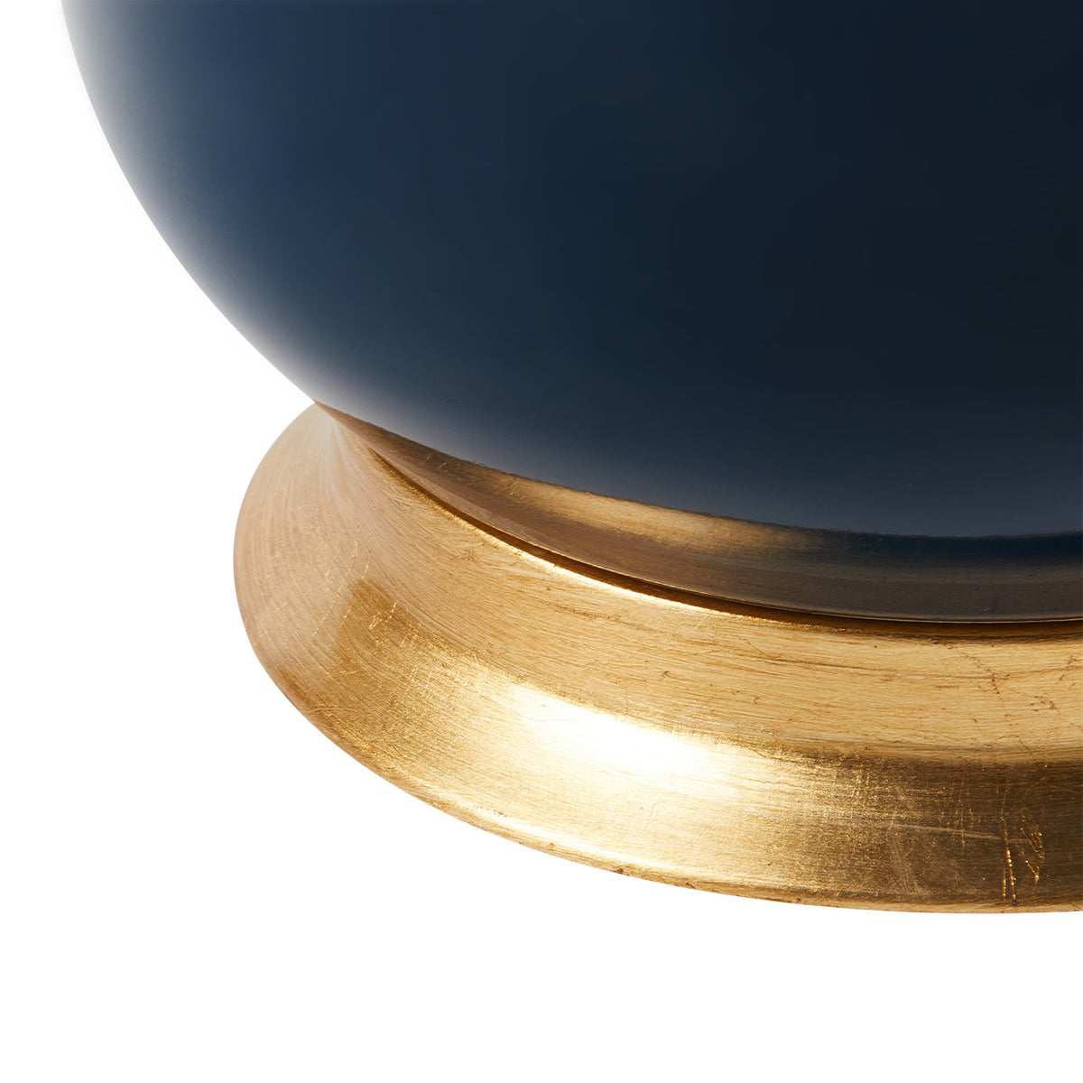 Villa & House Carolyn Lamp with Shade 17-inch White Linen, with Gold, Navy Blue