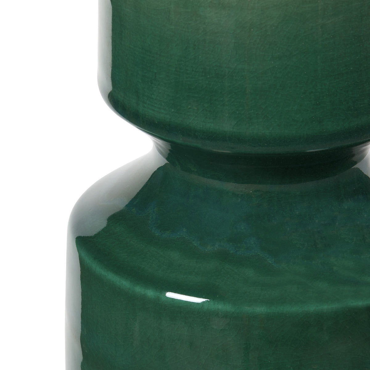Villa & House Corinth Lamp with Shade 17-inch White Linen, with Nickel, Emerald Green