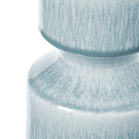 Villa & House Corinth Lamp with Shade 17-inch White Linen, with Nickel, Cloud Blue