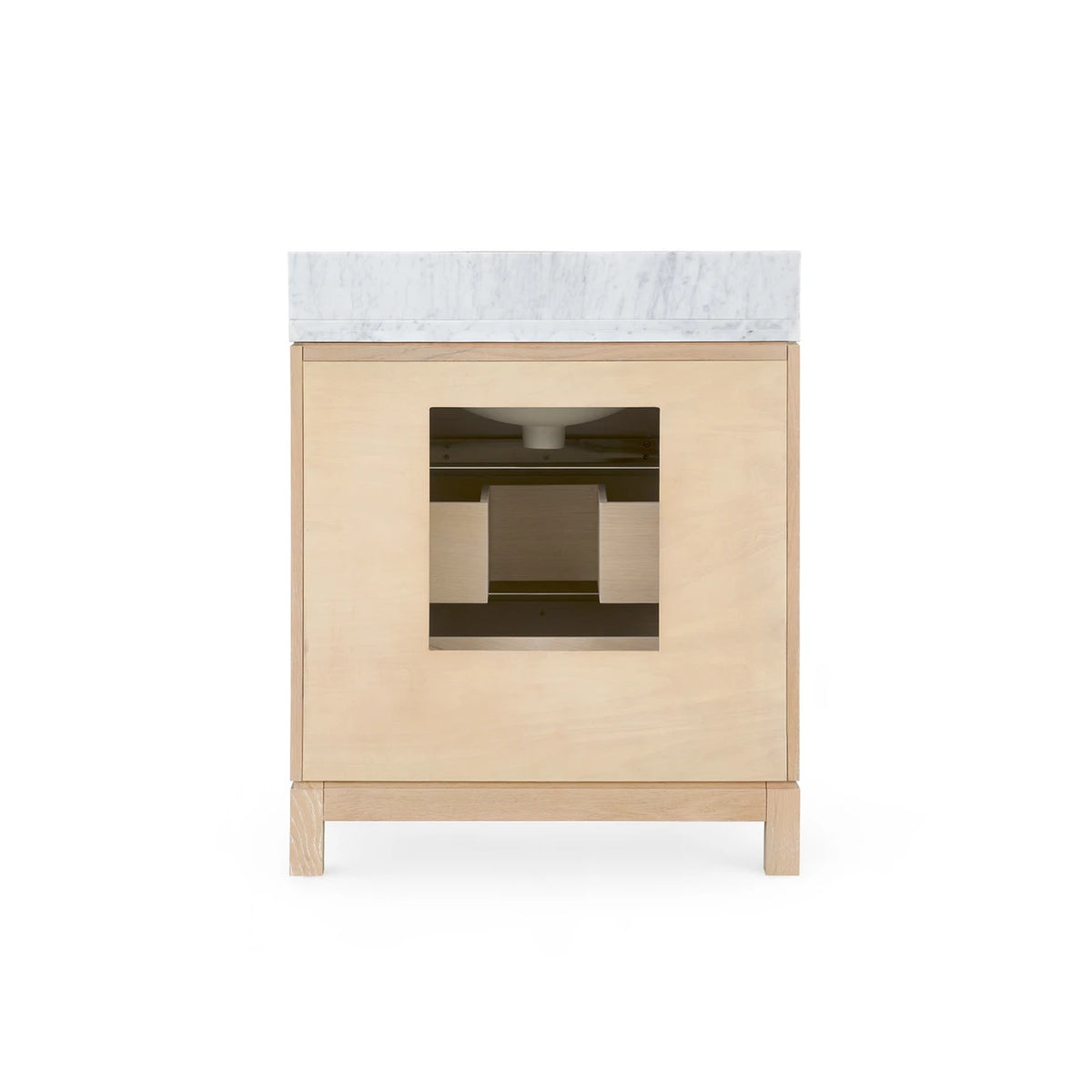 Villa & House Caspian 2-Drawer Cabinet with 30" Marble Vanity Top, Sand
