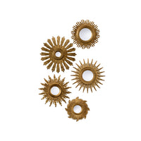 Chelsea House Set of Five Gold Starburst Mirrors