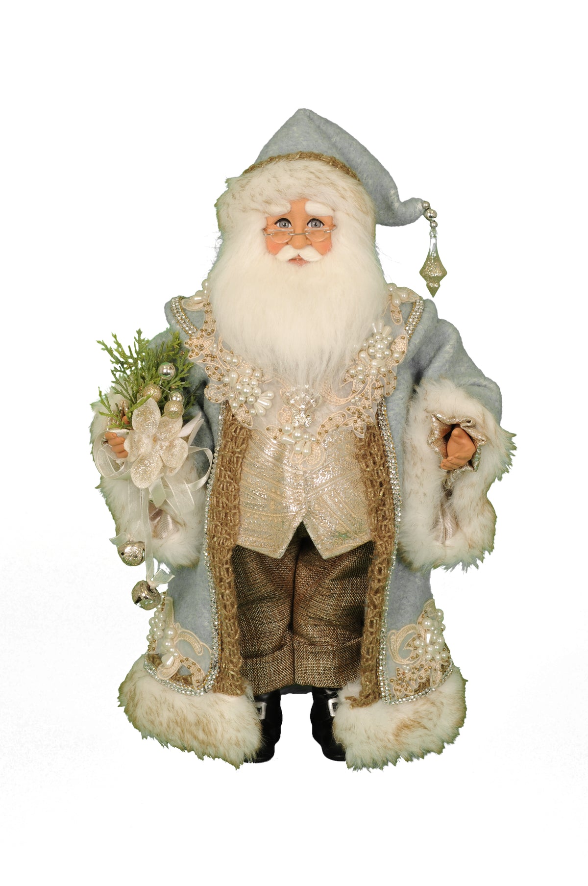 Karen Didion Tiffany Blue Santa