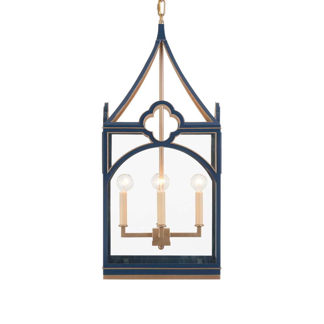 Chelsea House Quatrefoil Lantern - Navy
