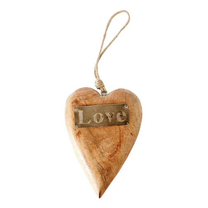 Design Shop Wood Hanging Heart with Metal "Love"