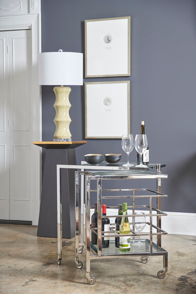 Chelsea House Rankin Bar Cart - Nickel