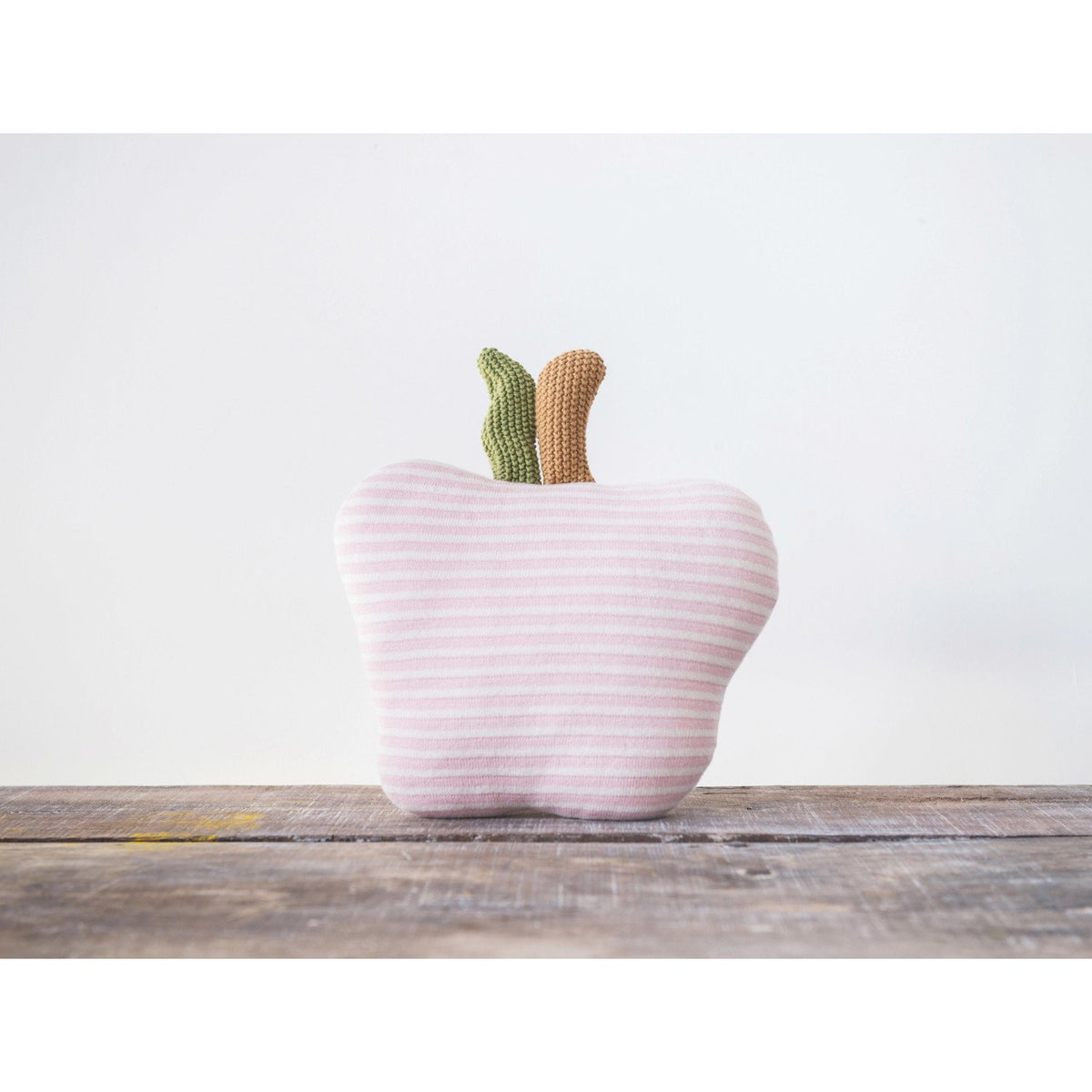 Design Shop 12" x 12" Cotton Striped Knit Apple Pillow