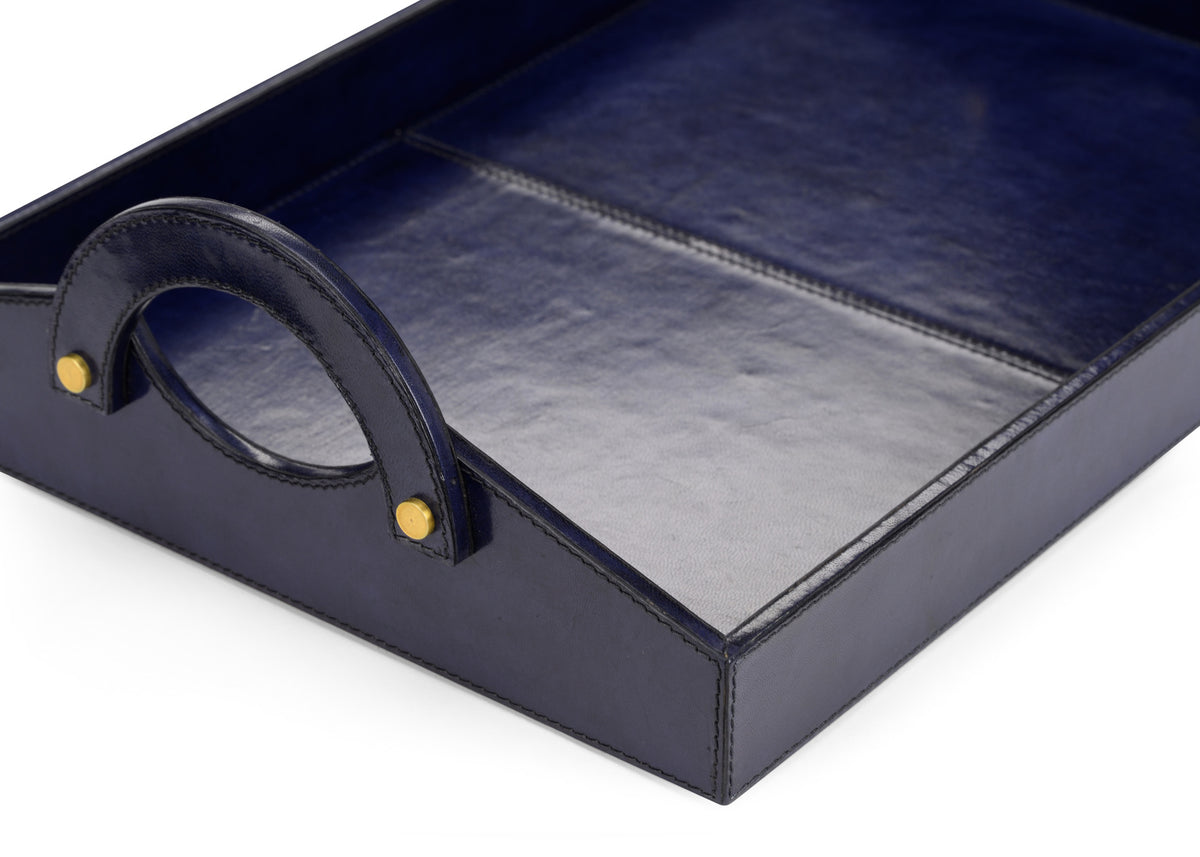 Chelsea House Leather Tray - Midnight Blue